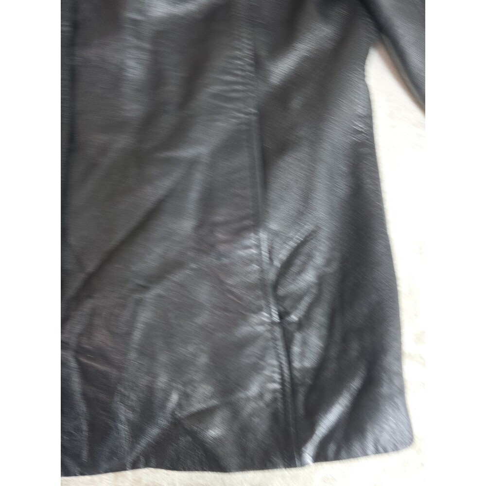 Nine West Black 100% Leather Jacket Coat Blazer Women’s Size Medium Button Lined - Picture 4 of 16